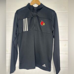 NWOT Adidas Black Quarter-Zip Pullover with Louisville Cardinals Logo